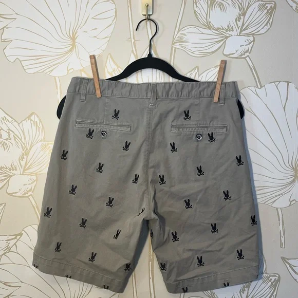 Psycho Bunny Embroidered Bunny Skull Men’s Shorts - Size 31 - Picture 2 of 5